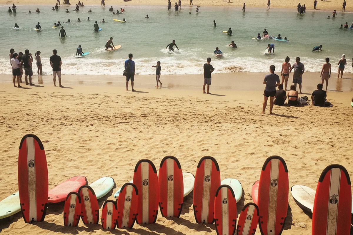 Surfboards at Kuta Beach, Bali